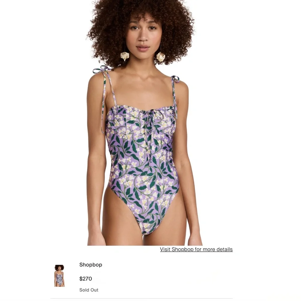 Agua by Agua Bendita Ebano Dos Gardenias Lila One Piece Swimsuit L